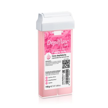 Roll-On Hair Removal Wax Depilflax 100 Sensitive Skin 110g, Creamy Pink