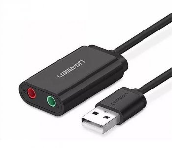 Ugreen USB 2.0 - 3,5 mm AUX Mini Jack External Sound Adapter, Black | Audio Vads Adapteris Datoram Televizoram