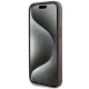Guess iPhone 15 vāciņš Grip Stand 4G Triangle Strass, brūns