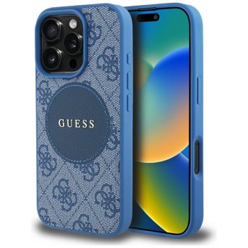 Guess iPhone 16 Pro Max Case 4G Circle with Classic Logo MagSafe, Blue
