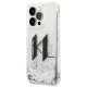 Karl Lagerfeld iPhone 14 Pro Case Liquid Glitter Big KL, Silver