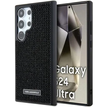 Samsung Galaxy S24 Ultra (SM-S928) Karl Lagerfeld Rhinestone Metal Logo Case Cover, Black | Telefona Maciņš Vāks...
