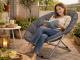 Folding Moon Chair ENERO Camping Garden Lounge Seat, Grey