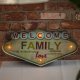 Forever Light Retro LED metāla zīme Welcome Family