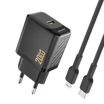 Сетевое зарядное устройство Dudao A26LEU PD 20W GaN USB-C с кабелем Lightning,...