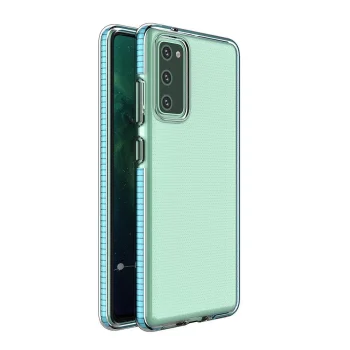 Vāciņš Samsung Galaxy A72 4G Spring Case, caurspīdīgs ar gaiši zilu rāmi
