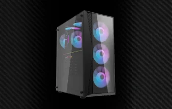 Darkflash DK352 Plus datora korpuss ar 4 ARGB ventilatoriem, Melns