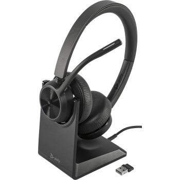 Plantronics HP Poly Voyager 4320 MS Stereo Wireless Headset with Stand, USB-C