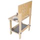 Workshop with wooden tools and work table