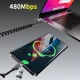 Dudao L20 Pro 4-in-1 USB-A / USB-C uz Lightning / USB-C spirāles kabelis 65W 1.5m, melns