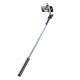 Selfiju statīvs WH181D-Y1S 1,75 m alumīnija teleskopisks tripods ar dubulto lampu un tālruņa turētāju – melns