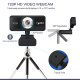 HXSJ S90 HD Webcam 720P Laptop PC Camera with Microphone, Black | Portatīvā Datora Laptopa Web Kamera Full HD ar...