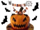 Halloween Cake and Cupcake Topper, Paper Garland on Sticks