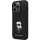 Karl Lagerfeld iPhone 14 Pro Case Silicone Ikonik Metal Pin, Black