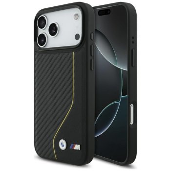 BMW iPhone 17 Pro Max vāciņš M Carbon Line & Logo MagSafe, melns/dzeltens