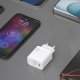 Tīkla lādētājs Dudao A26TEU GaN 25W USB-A un USB-C - Balts