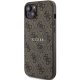 Apple iPhone 13 6.1\'\' Guess 4G Collection Leather Metal Logo MagSafe Case Cover, Brown | Чехол Кейс...