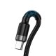 Baseus Cafule HW USB to USB Type C Data Charging Cable 40W 1m, Gray+Black | Lādētājvads Datu Pārraides Kabelis