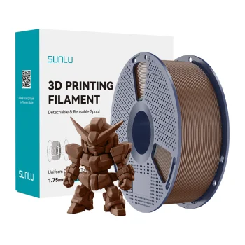 Sunlu PLA+ 2.0 3D printera kvēldiegs 1.75 mm, kafijas brūns