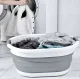 Складная корзина-таз для белья ModernHome 20 л, бело-серая