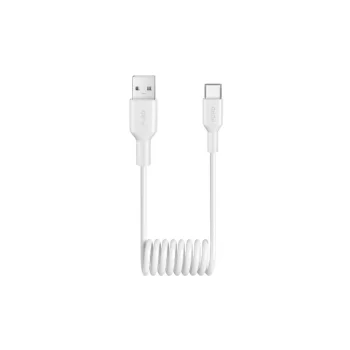 Спиральный кабель Puro USB-A - USB-C 10W 1м, белый