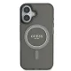 Guess iPhone 16 vāciņš IML Glitter Circle MagSafe, melns