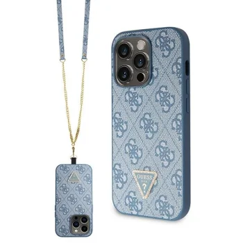 Guess iPhone 14 Pro Max vāciņš Crossbody 4G Metal Logo, zils
