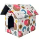 Collapsible Pet House Bed for Dogs and Cats Size L, Owl Pattern