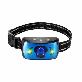 Ошейник антилай для собак M/L, водонепроницаемый, USB, черный/синий