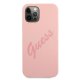 Guess iPhone 12 Pro Max Case Silicone Vintage Script, Pink