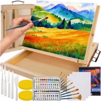 Maaleo 23863 Art Set in Wooden Case with Easel, 45 Pcs