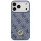 Guess 4G Strass Logo ar lielu siksnu un metāla pogām MagSafe vāciņš iPhone 17 Pro Max — zils | Phone Case Cover