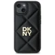DKNY iPhone 15 vāciņš Quilted Stack Logo, melns