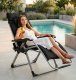 Zero Gravity Garden Lounger Chair with Cushion and Tray MultiGarden, black