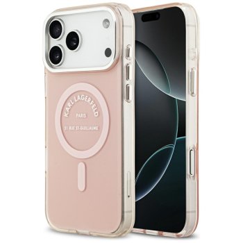 Karl Lagerfeld iPhone 17 Pro Max vāciņš IML Karl RSG Logo MagSafe, rozā