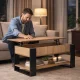 Kafijas galdiņš ar paceļamu virsmu ModernHome 90 cm, ozols sonoma