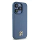 DKNY iPhone 15 Pro vāciņš Leather Monogram Pattern Metal Logo MagSafe, zils