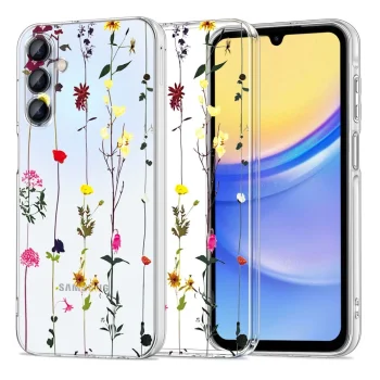 Samsung Galaxy A15 ( SM-A156, SM-A155 ) Tech-Protect FlexAir+ Cover Case, Colorful Flowers | Telefona Maciņš...