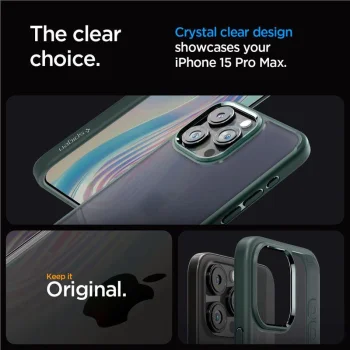 Чехол Spigen для iPhone 15 Pro Max Rugged Armor MagSafe, темно-зеленый