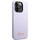 Guess iPhone 14 Pro vāciņš Silicone Vintage Gold Logo, violets