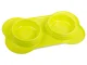 Double Bowl for Dogs and Cats 2 x 0.4L, Green