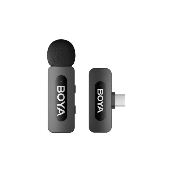 Bezvadu mikrofons BOYA BY-V10 V2.0, 2.4 GHz, USB-C, melns