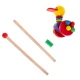 Izglītojoša Koka Stumjamā Rotaļlieta uz Kociņa, Pīle | Educational Kids Toddler Wooden Push Toy on Stick