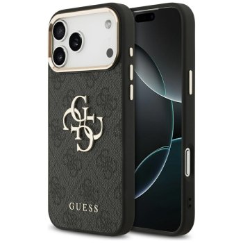 Guess 4G Big Classic Logo vāciņš iPhone 17 Pro Max - melns un zelta | Phone Case Cover Black And Gold
