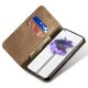 Nothing Phone 2 Jeans Cloth Texture Magnetic Book Case Cover, Khaki