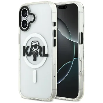 Чехол Karl Lagerfeld IML Karl Sketch Logo MagSafe для iPhone 17, Прозрачный
