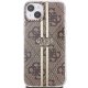 Guess iPhone 15 Plus vāciņš IML 4G Gold Stripe, brūns
