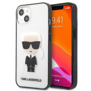 Karl Lagerfeld iPhone 13 mini vāciņš Ikonik Karl, caurspīdīgs