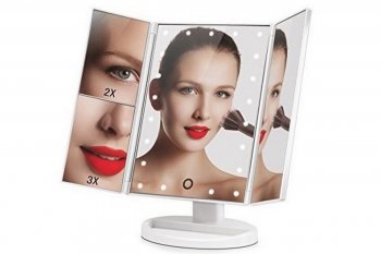 Makeup Kosmētisks Spogulis ar LED Apgaismojumu un 2x 3x Palielinājumu, Balts | Superstar Magnifying Makeup Cosmetic...