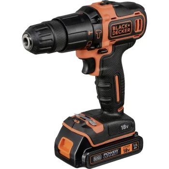 Аккумуляторная ударная дрель-шуруповерт Black & Decker BDCHD18K-QW, 18В, 1x 1.5Ач